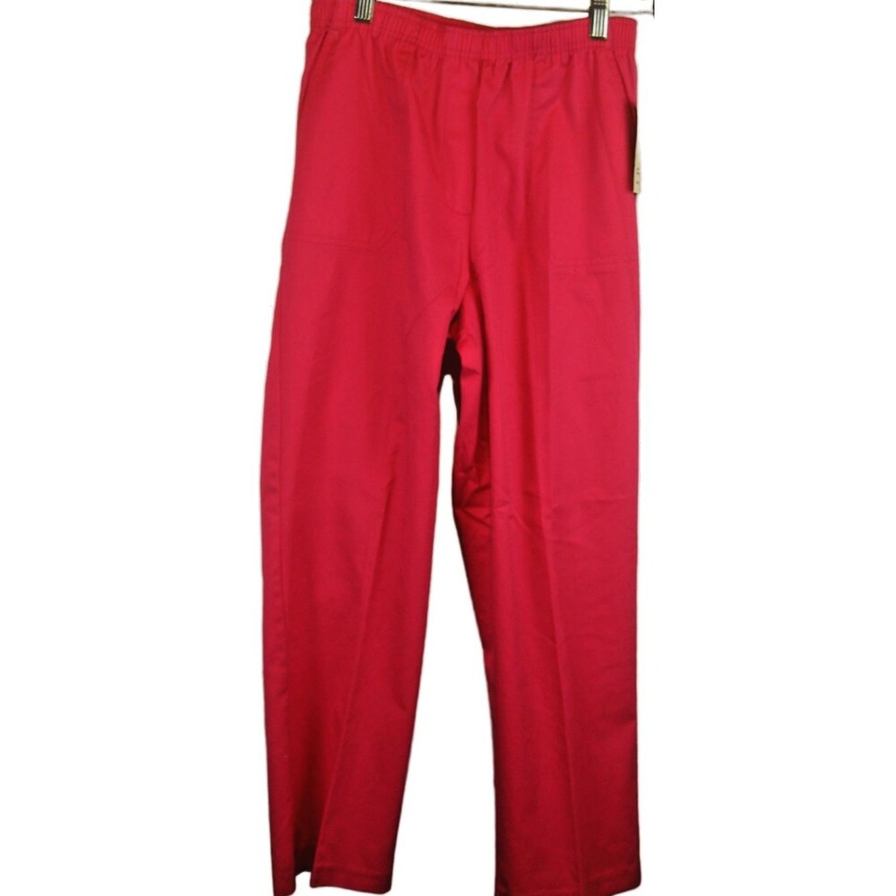 Womens NWT Southern Lady Rose Cotton Blend ElasticWaist Pants sz P6(28+x28x10r)